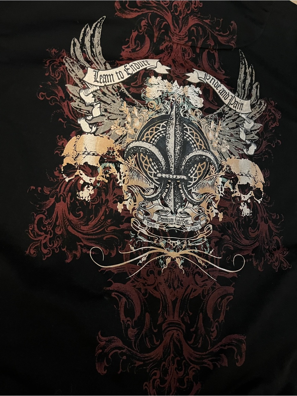 Men's Black Graphic Fleur-de-Lis Skull Print Shirt Jacket